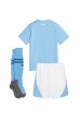 Manchester City Jalkapallovaatteet Lasten Kotipeliasu 2023-24 Lyhythihainen (+ Lyhyet housut)